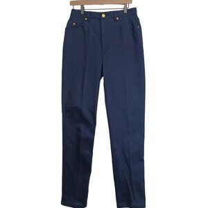 St John Signature Jeans Navy Blue Twill Five Pocket Style Size 10